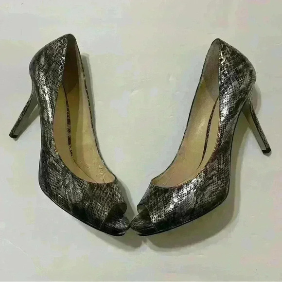 Enzo Angiolini Womens Eamaiven Pewter Heels Shoes 9.5M Party cocktail wedding - Picture 4 of 13